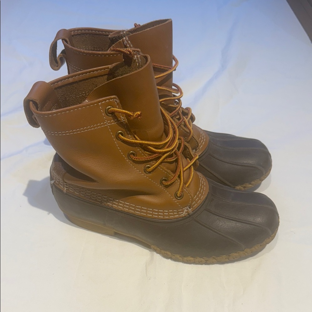 LL Bean Brown and Black Duck Boots